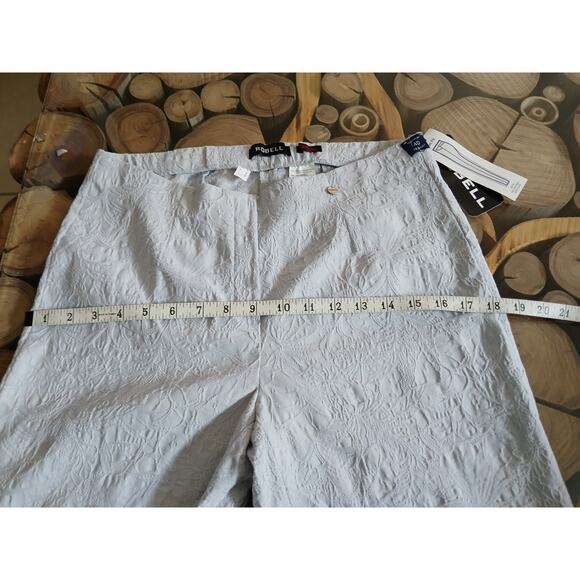 Robell Marie 07 Pull-on Slim Fit Pants Textured Capri Cropped Trouser US 10 - Picture 6 of 9